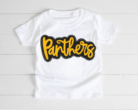 Panthers - Black & Gold Polkadot