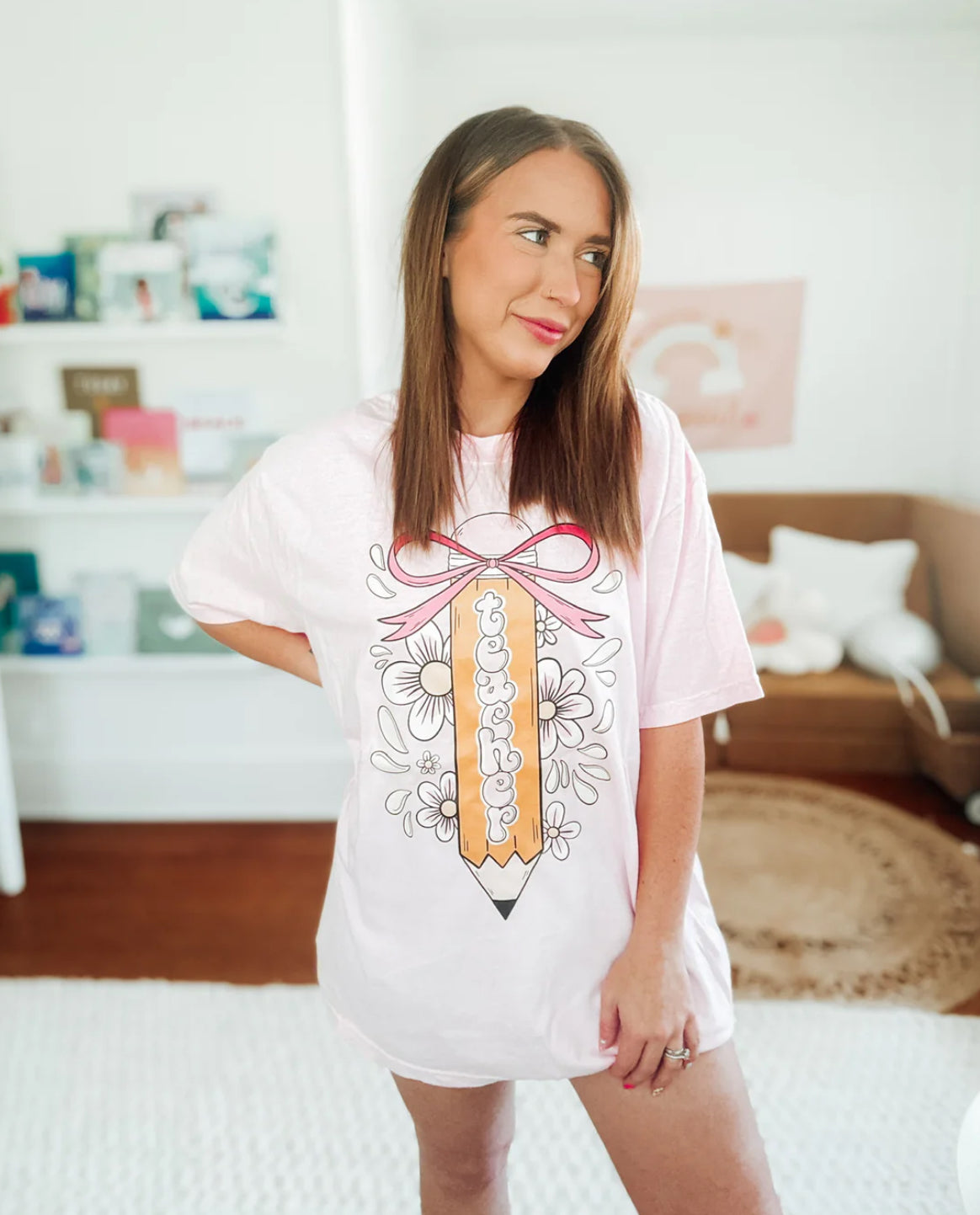 Girly Pencil Teacher tee