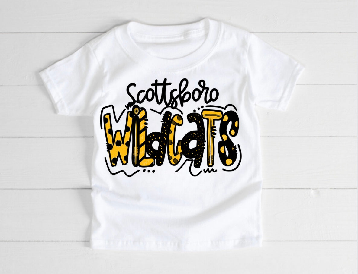Scottsboro Wildcats doodle (Youth)
